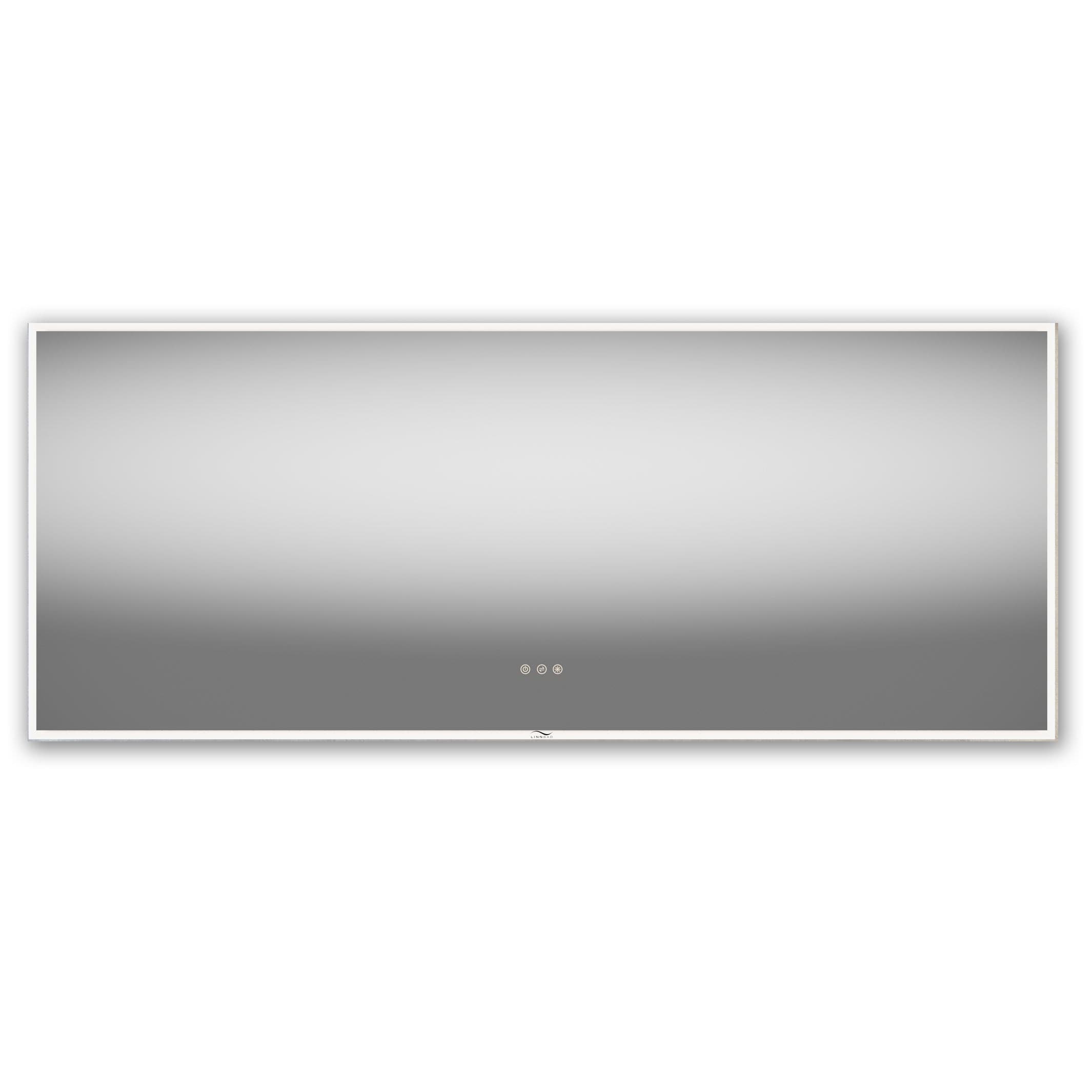 Linn Bad Framfjord Speil med frostet lysramme og panel 160cm Linn Bad Baderomsspeil LB-2616