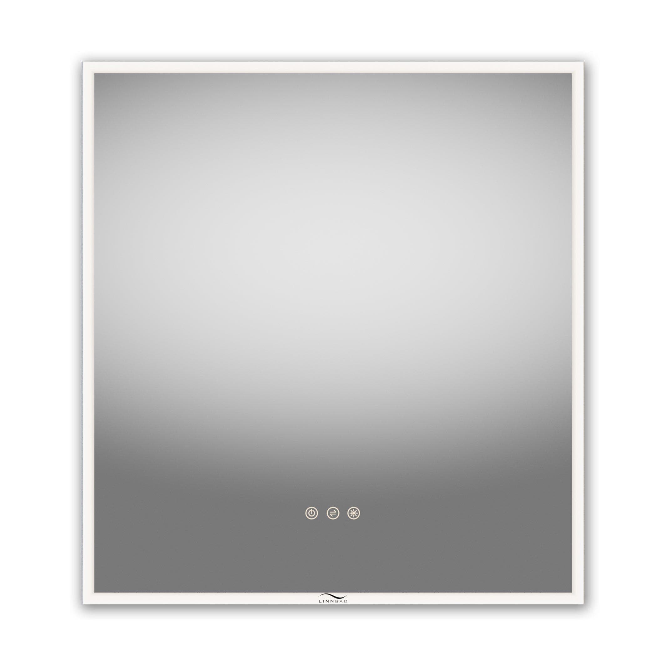 Linn Bad Framfjord Speil med frostet lysramme og panel 60cm Linn Bad Baderomsspeil LB-2606