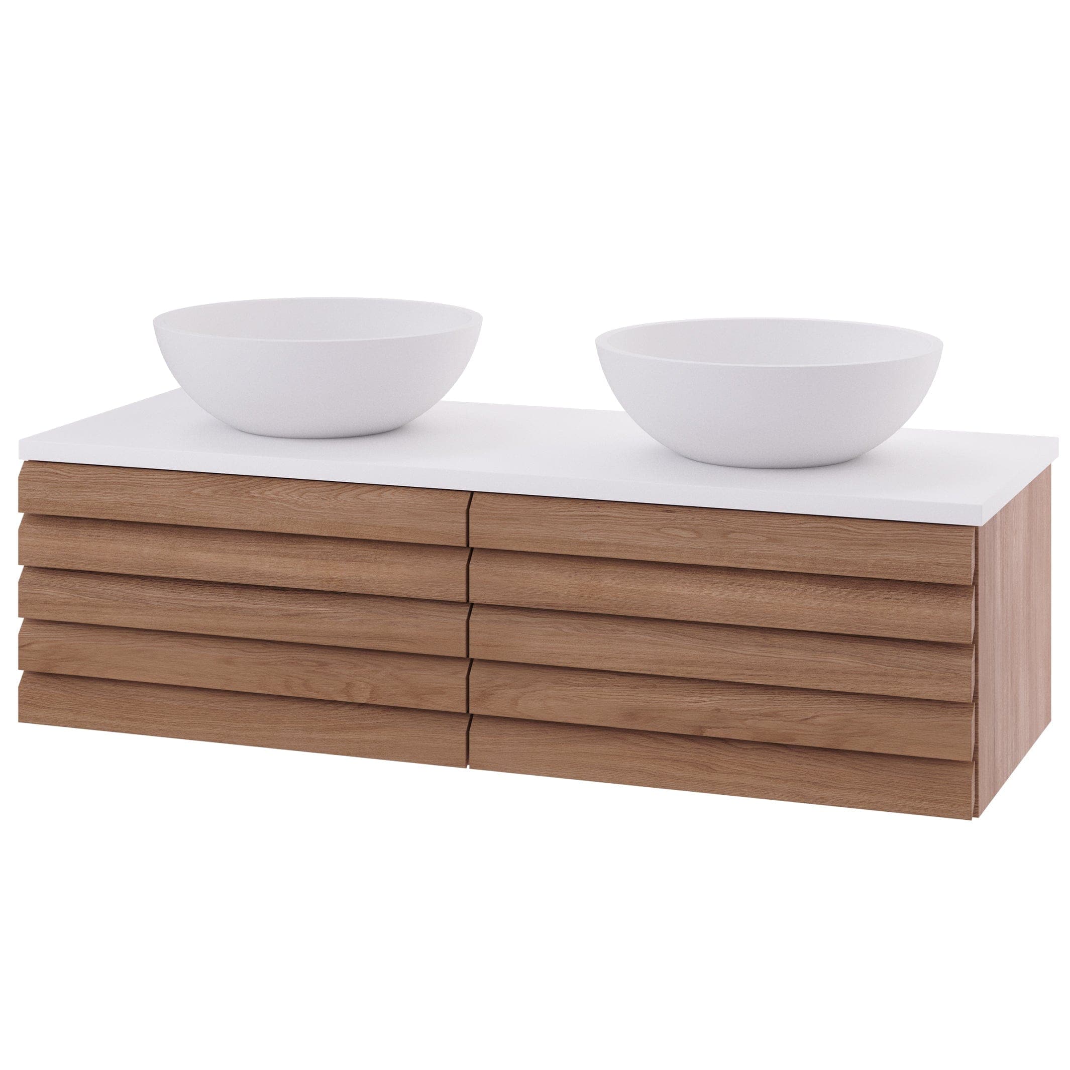 Linn Bad Selma Eikestav Heltre D45cm Servantskap Eik / 120cm / Dobbel Linn Bad Servantskap LB-160512STD