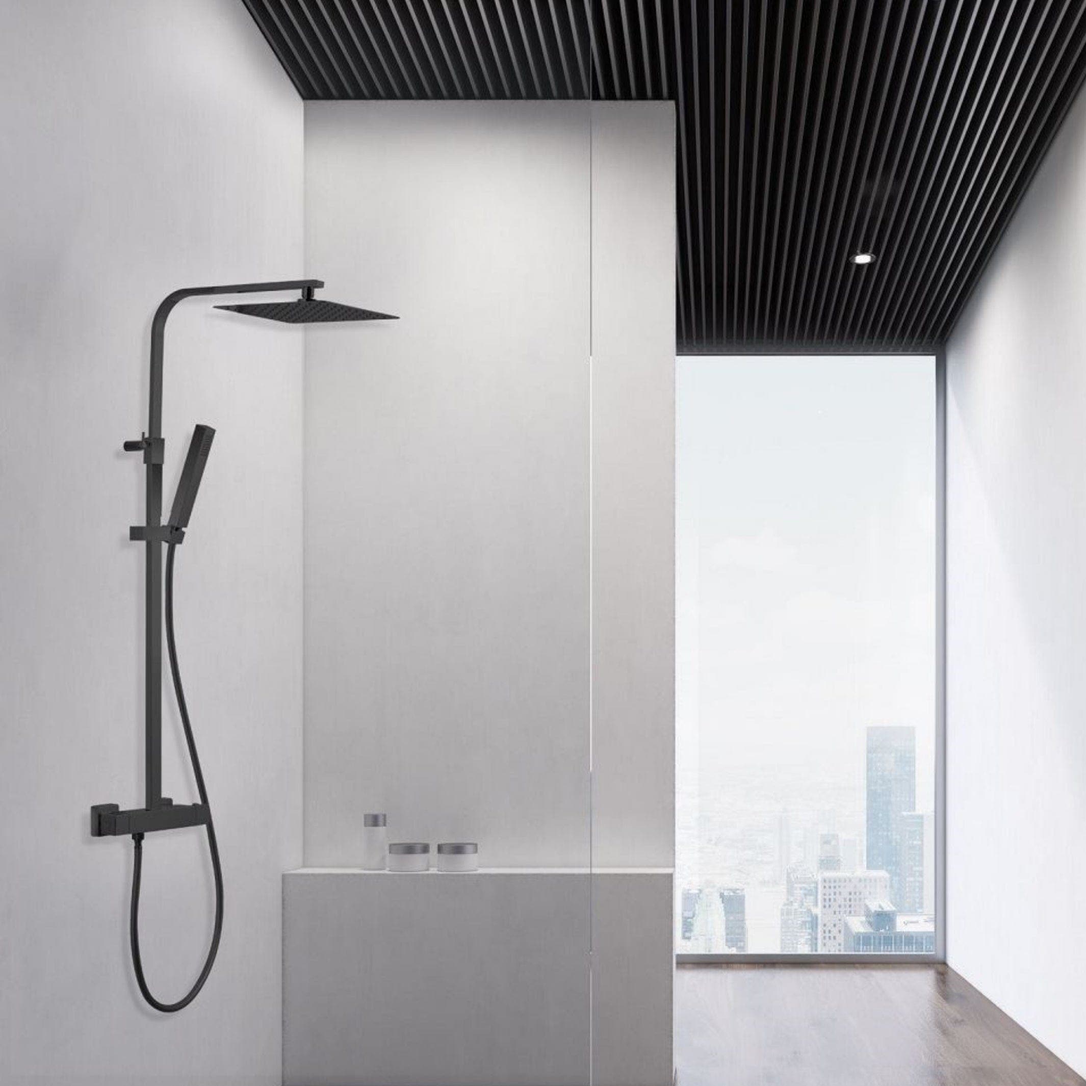 Newform Ergo-Q Takdusj Firkantet 250x250mm - komplett Svart matt Newform Takdusj KO-6115801093