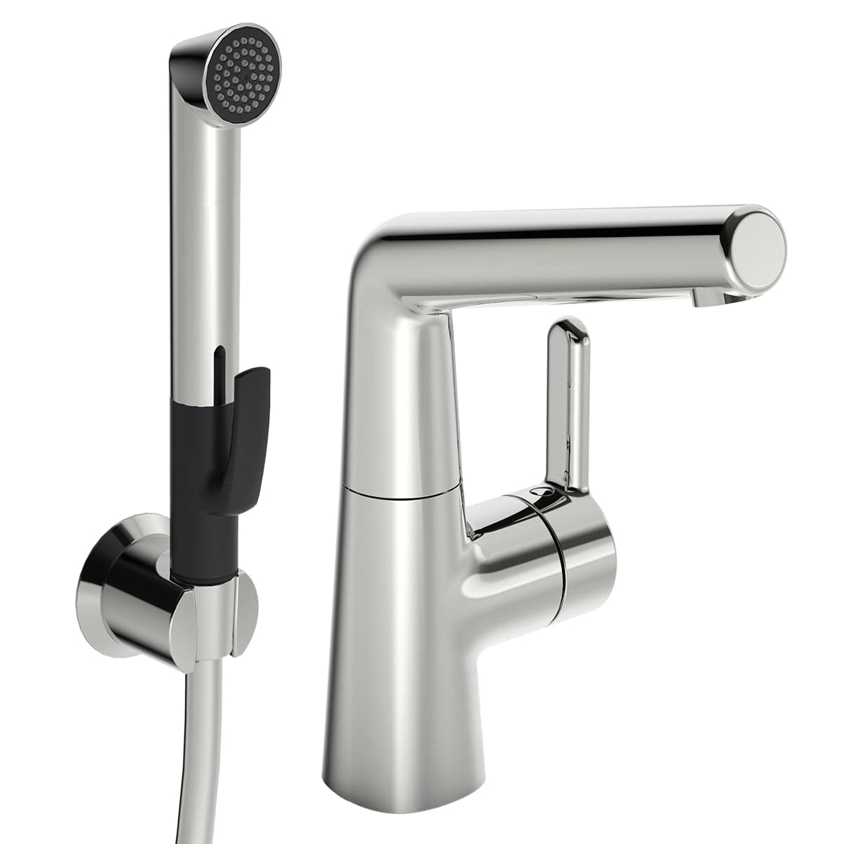 Oras Inspera 3005F/3008F Servantbatteri - sidegrep + Bidetta hånddusj Krom / Bidetta Oras Armatur Servantbatteri OR-4200222