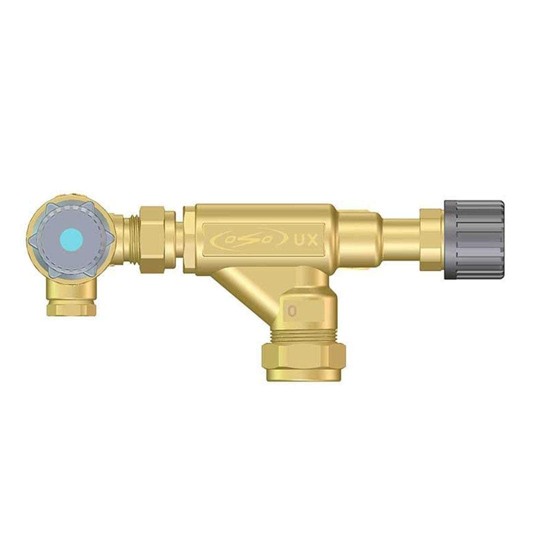 OSO Kombiventil for Toppmontasje - blandeventil og sikkerhetsventil UX15 Kombiventil OSO Hotwater Reservedel varmtvannsbereder AH-8015749