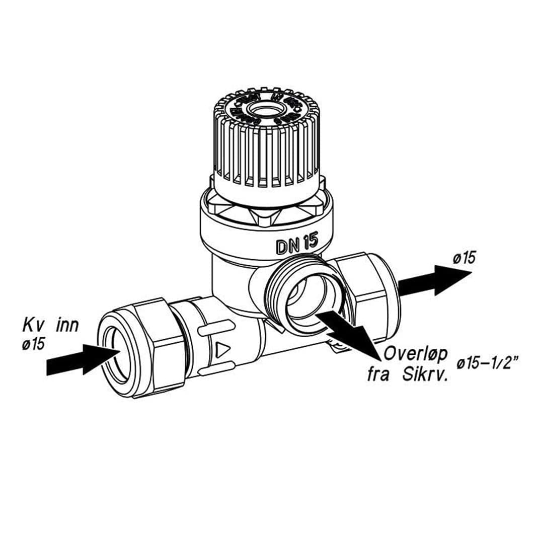 OSO Sikkerhetsventil SVR, 9 Bar, For Nano Bereder OSO Hotwater Reservedel varmtvannsbereder AH-8015775