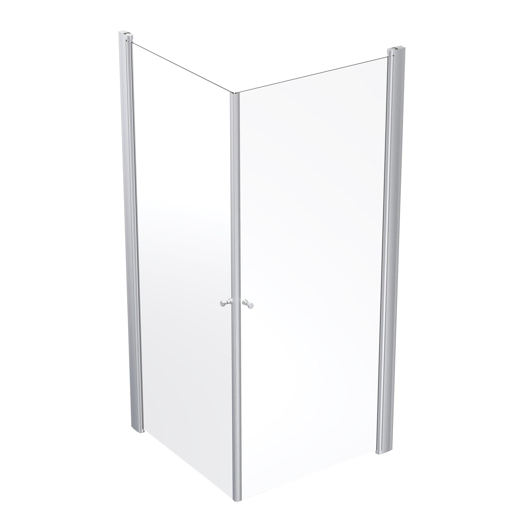 Porsgrund Showerama 10-02 Dusjhjørne Rett Matt aluminium / 90x90cm / Klart glass Porsgrund Dusjhjørne GE-6295437