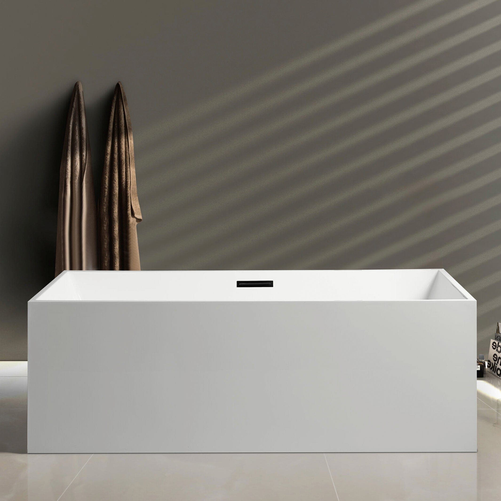 Sanipro Badekar BALI Rektangulært Back-to-wall 180 Hvit / 180cm Sanipro Frittstående badekar SA-10013