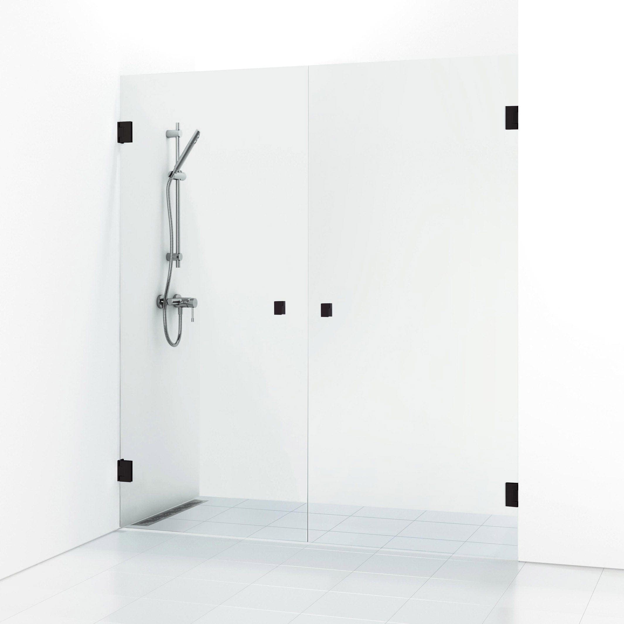 Svedbergs 180° Dusjnisje Dobbel 156,5cm / Svart matt / Krystall glass Svedbergs Dusjnisje SV-685516