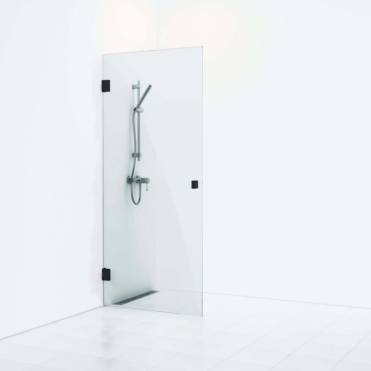 Svedbergs 180° Dusjnisje Enkel 78,5cm / Svart matt / Klart glass Svedbergs Dusjnisje SV-681778