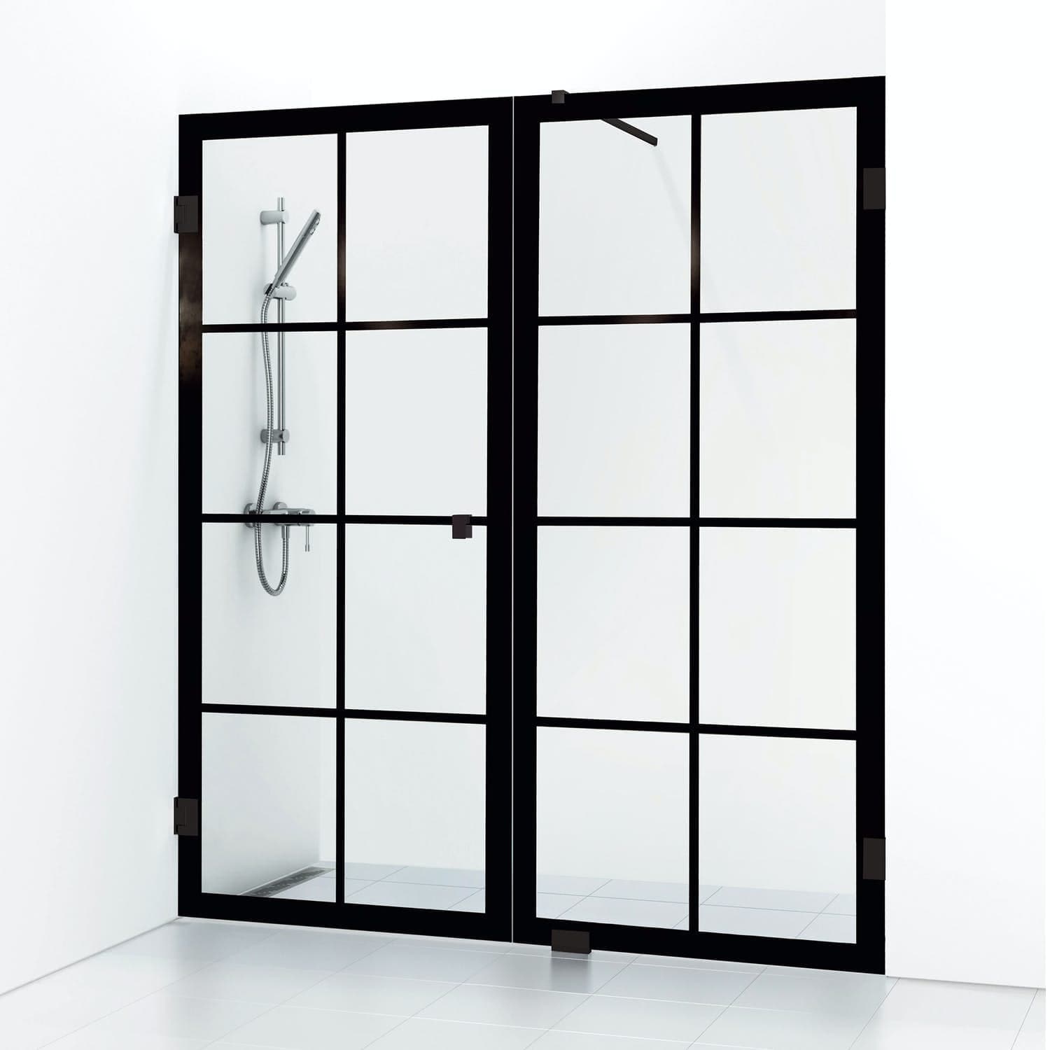 Svedbergs 180° Rista Dusjnisje Kombi (vegg+dør) 156,5cm / Svart matt Svedbergs Dusjnisje SV-696716