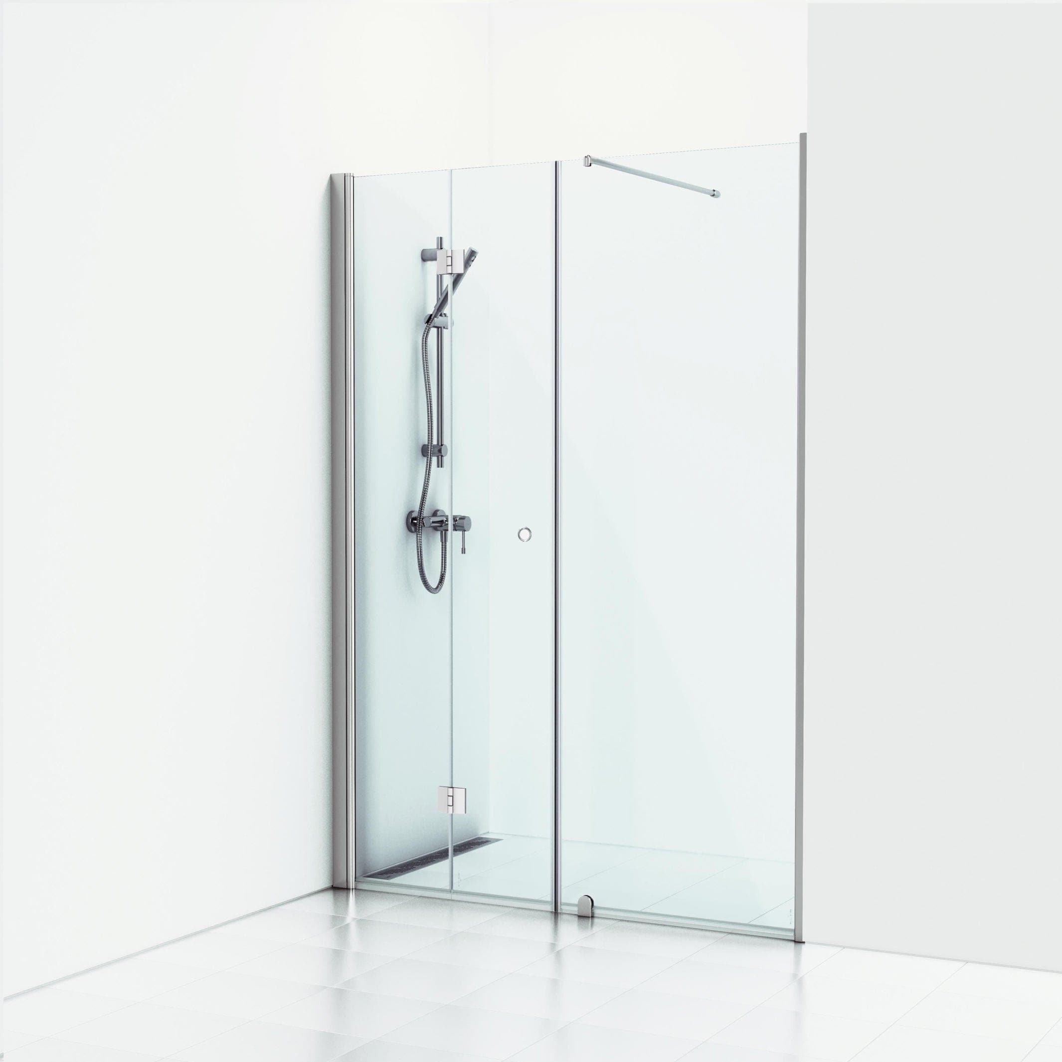 Svedbergs Skoga Dusjnisje Leddet Kombi (vegg+dør) Krom / 200cm / Klart glass Svedbergs Dusjnisje SV-60907411