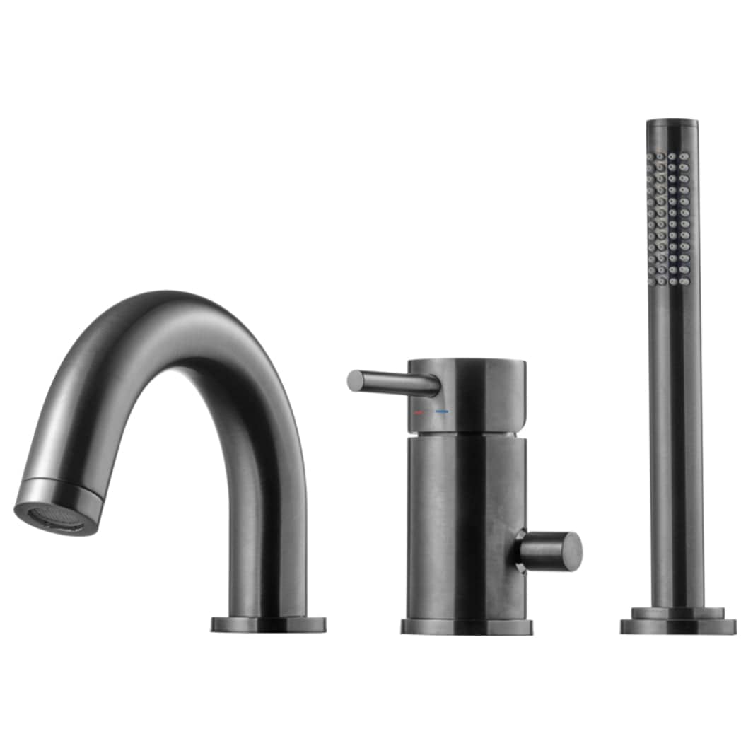 Tapwell BI047 Karkantbatteri 3-hulls Brushed black chrome Tapwell Badekararmatur TA-9420856