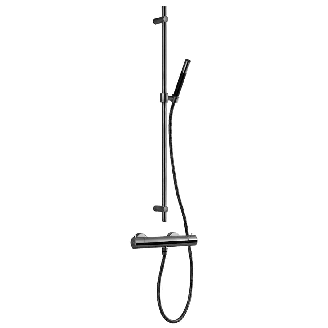 Tapwell EVM168+ZSAL300 Dusjbatteri med dusjsett Black chrome Tapwell Dusjbatteri TA-9421970