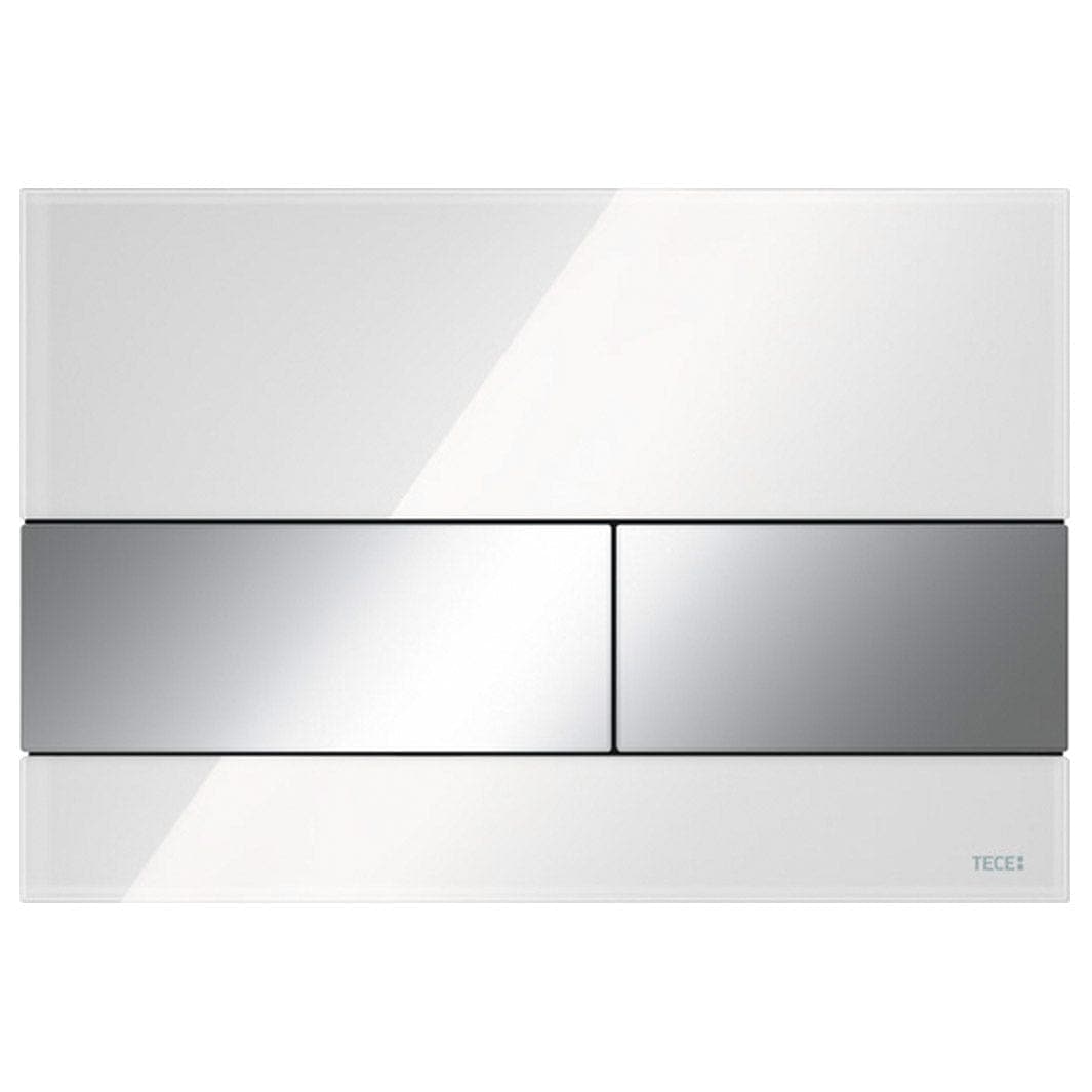 TECEsquare Betjeningsplate Glass Hvit glass / Krom Tece Betjeningsplate og trykknapper TE-6122209