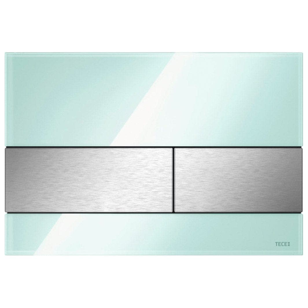 TECEsquare Betjeningsplate Glass Mintgrønn glass / Børstet stål Tece Betjeningsplate og trykknapper TE-6122212
