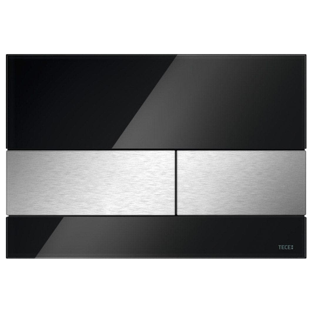 TECEsquare Betjeningsplate Glass Svart glass / Børstet stål Tece Betjeningsplate og trykknapper TE-6122214