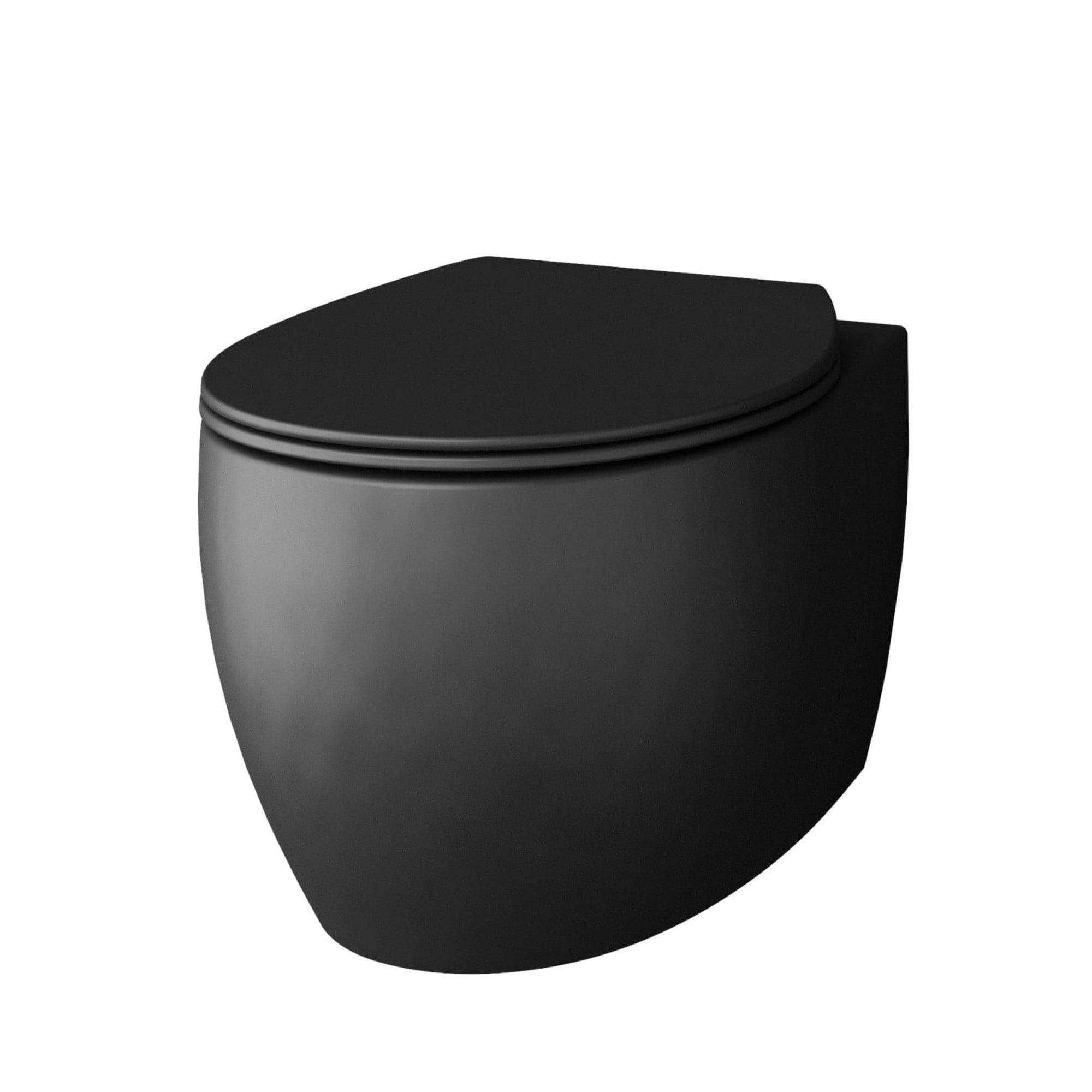 VikingBad Ciba Veggskål m/soft-close sete - vegghengt toalett Svart matt VikingBad Vegghengt toalett VB-114440