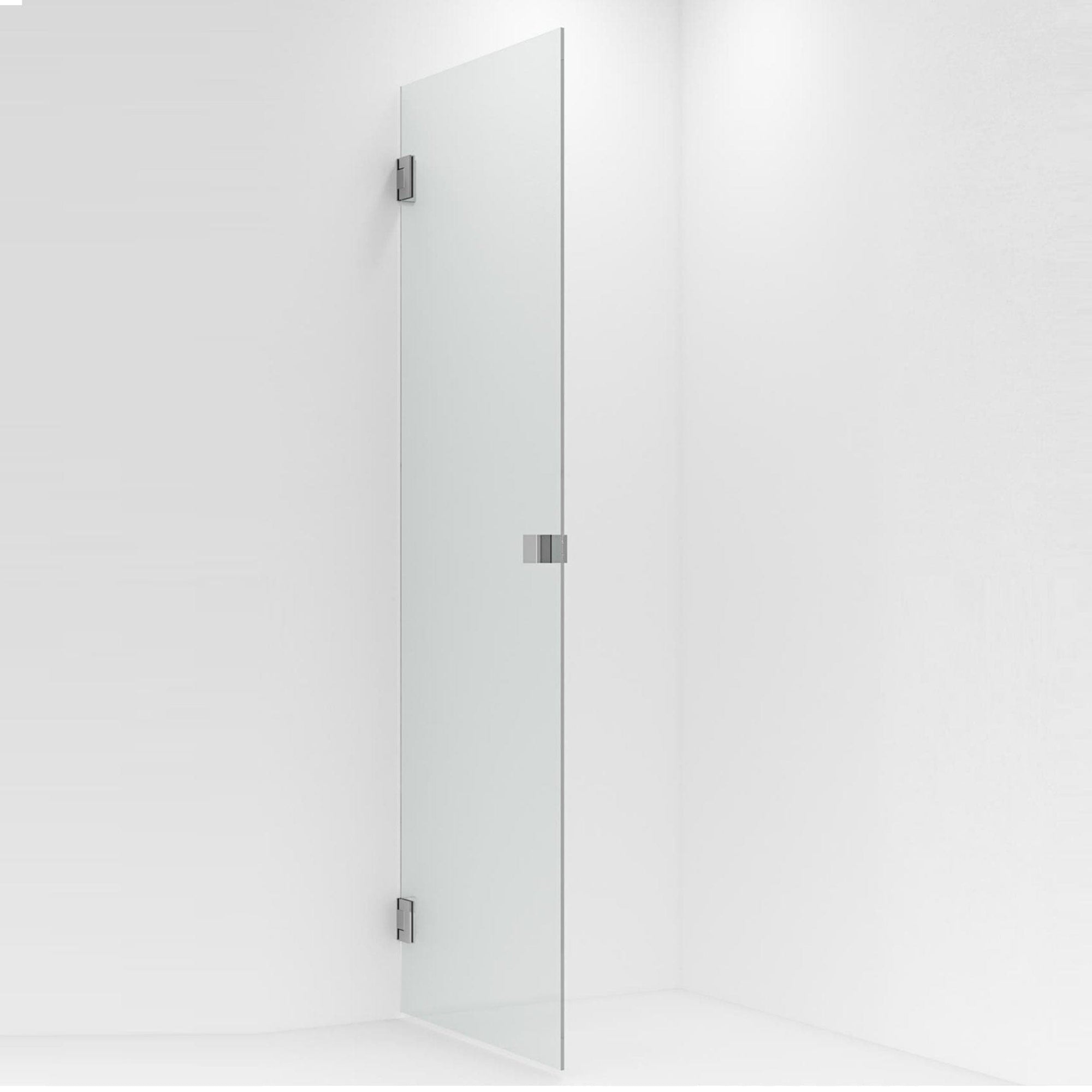 VikingBad Emil Dusjdør H200 - inkl. veggfeste og dørhåndtak Sølv / 100cm / Klart glass VikingBad Dusjdør VB-113419