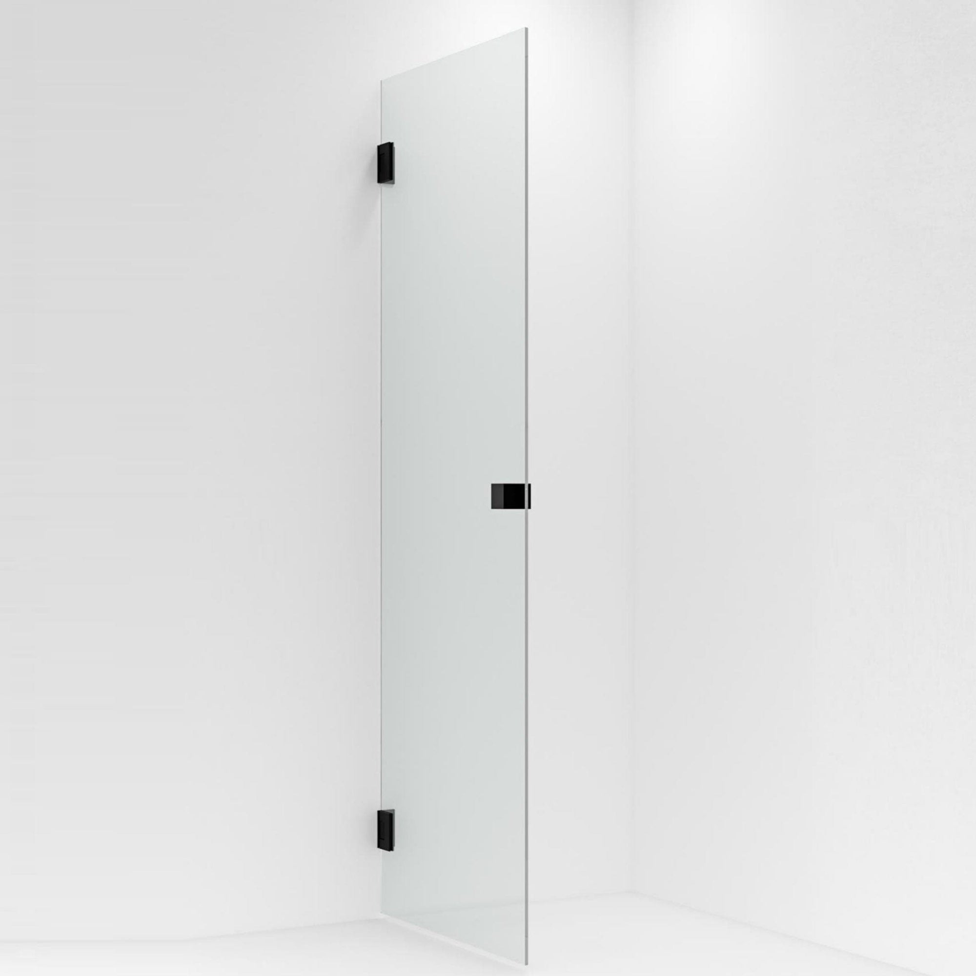 VikingBad Emil Dusjdør H200 - inkl. veggfeste og dørhåndtak Svart matt / 100cm / Klart glass VikingBad Dusjdør VB-113420
