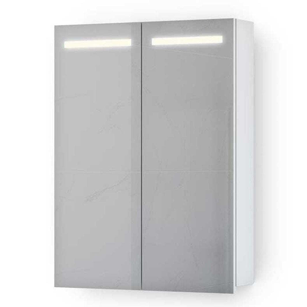 VikingBad Ida Speilskap B50-120cm m/LED og Stikk - innvendig speil Hvit matt / 60cm VikingBad Speilskap VB-111708