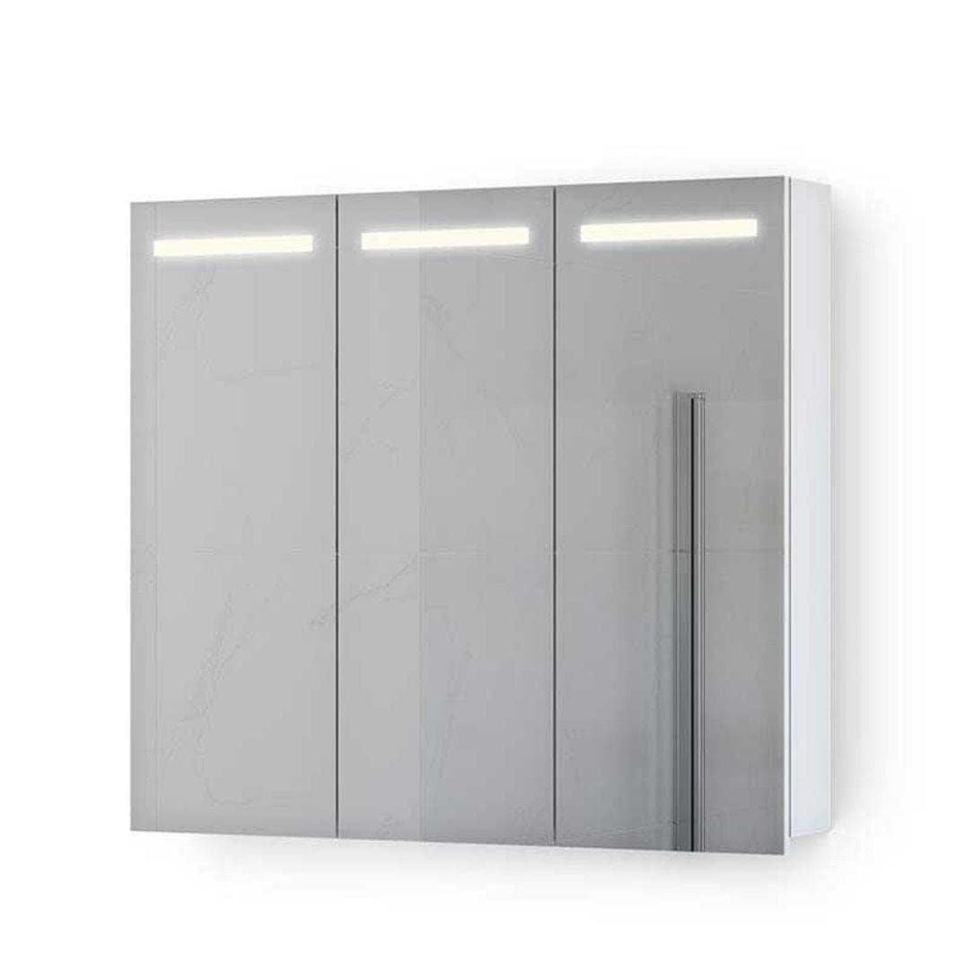 VikingBad Ida Speilskap B50-120cm m/LED og Stikk - innvendig speil Hvit matt / 90cm VikingBad Speilskap VB-111710