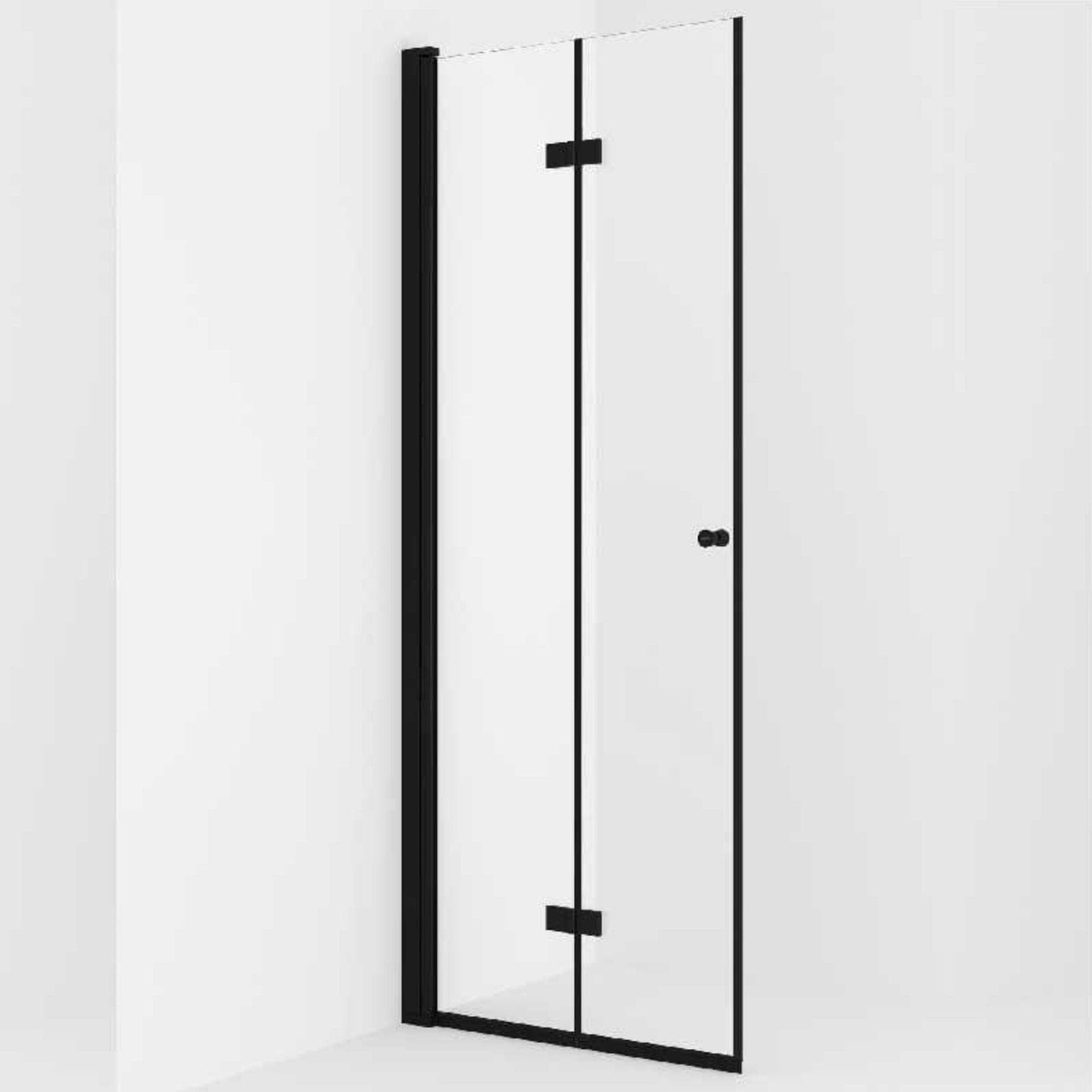 Vikingbad Liam Dusjdør Leddet H195cm Svart matt / 70cm venstre / Klart glass VikingBad Dusjdør VB-001392-01