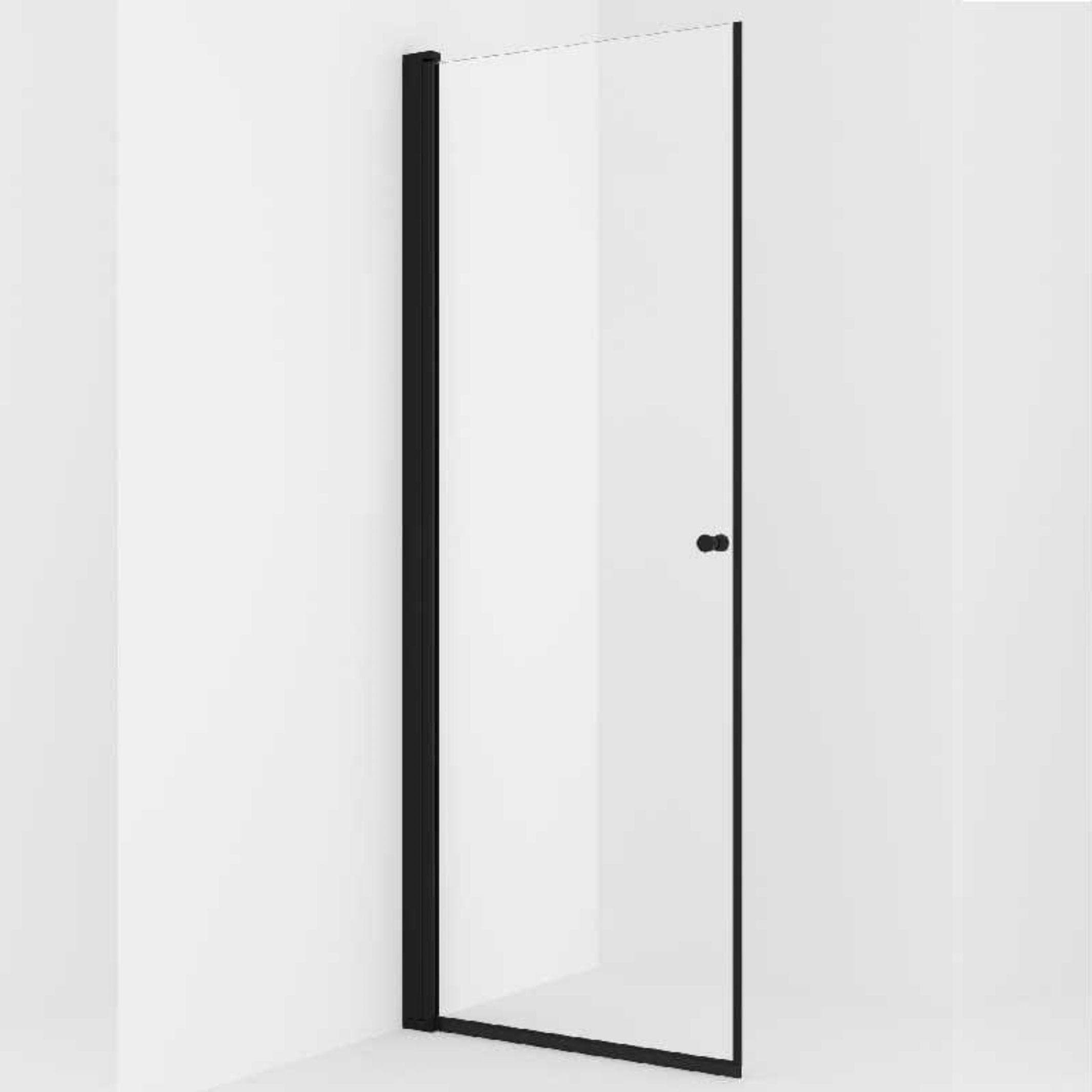 VikingBad Liam Dusjdør Rett H195cm Svart matt / 70cm / Klart glass VikingBad Dusjdør VB-001373-01