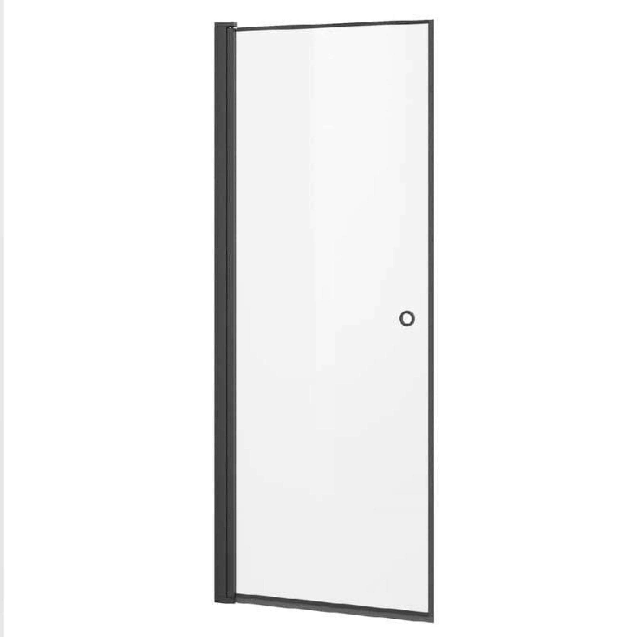 VikingBad Liam Dusjdør Rett H195cm Svart matt / 70cm / Laminert glass VikingBad Dusjdør VB-003730-01