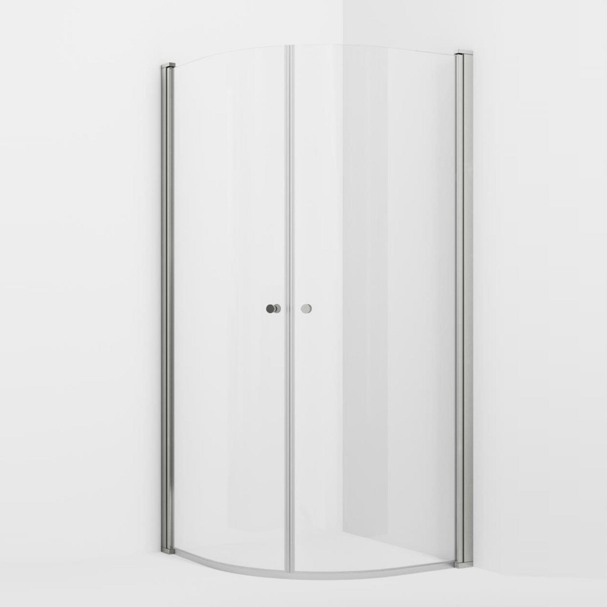 VikingBad LIAM Dusjhjørne Buet H195cm Sølv / 100x100cm / Klart glass VikingBad Dusjhjørne VB-112715