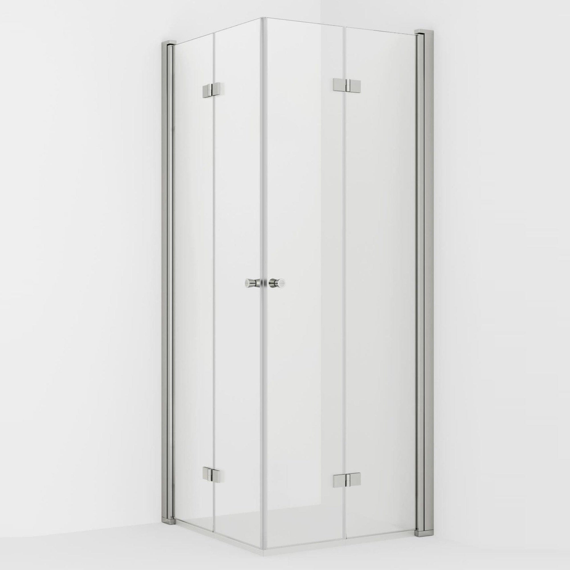 VikingBad LIAM Dusjhjørne Leddet H195cm Sølv / 70x100cm høyre / Klart glass VikingBad Dusjhjørne VB-112100