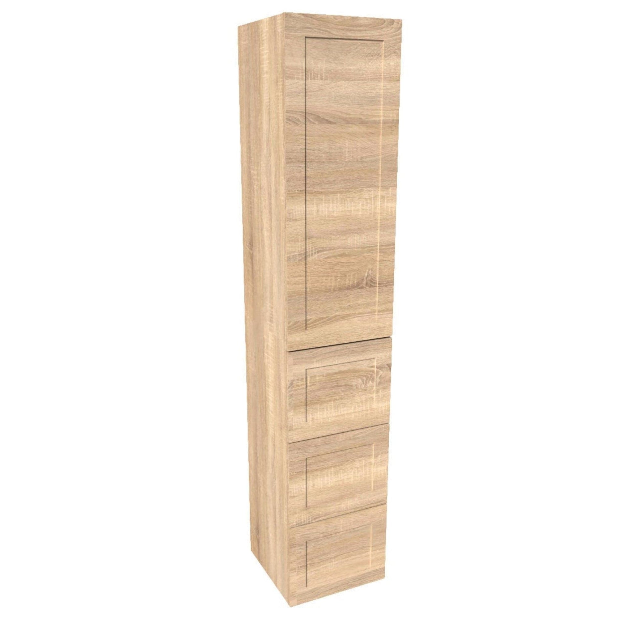 VikingBad Mie 176 Høyskap 3 Skuffer - ramme front Lys eik VikingBad Høyskap bad VB-114493