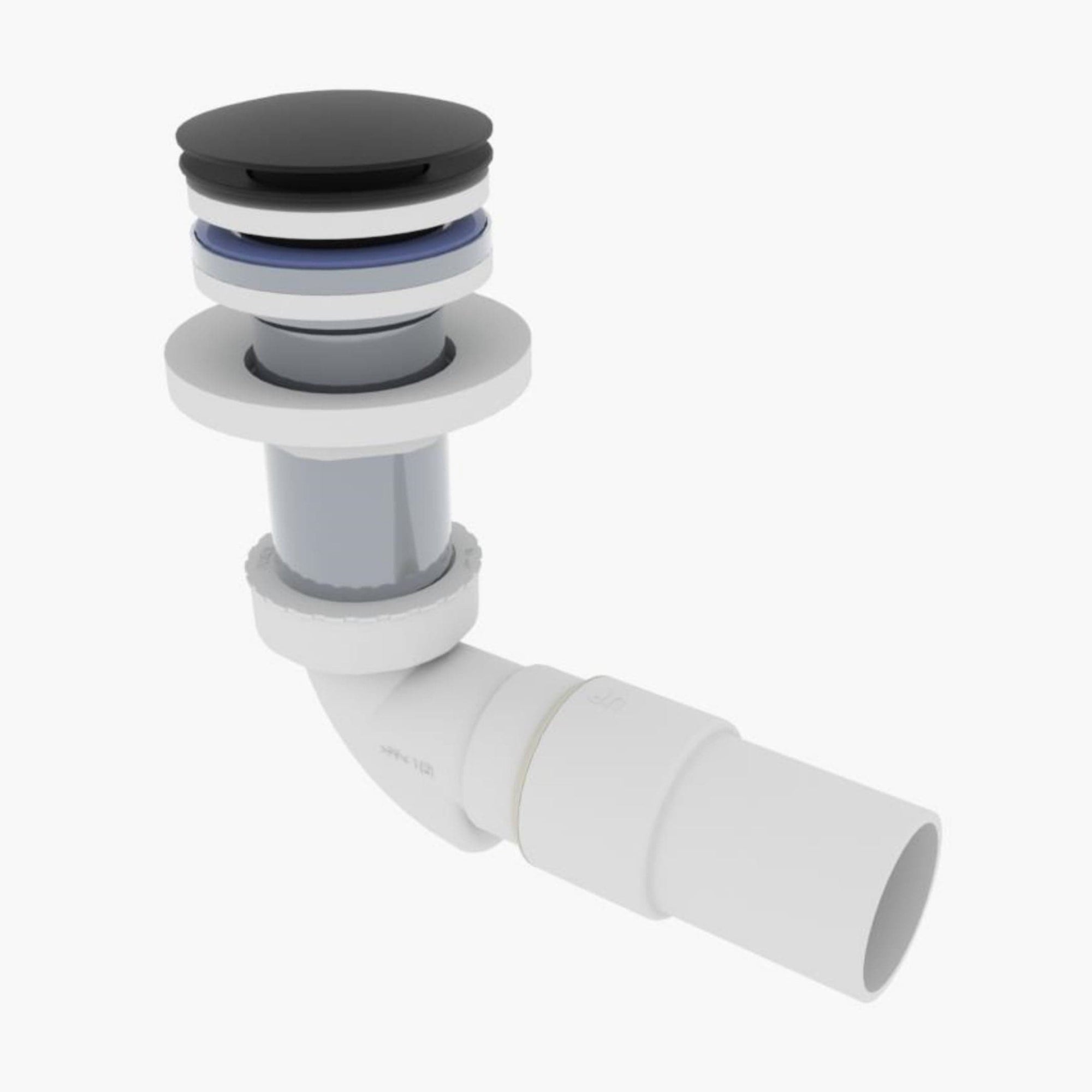 VikingBad MIE Vannlås PUM 40mm & Pop-up for benkeplate - smykkefelle Svart matt VikingBad Vannlås VB-113900