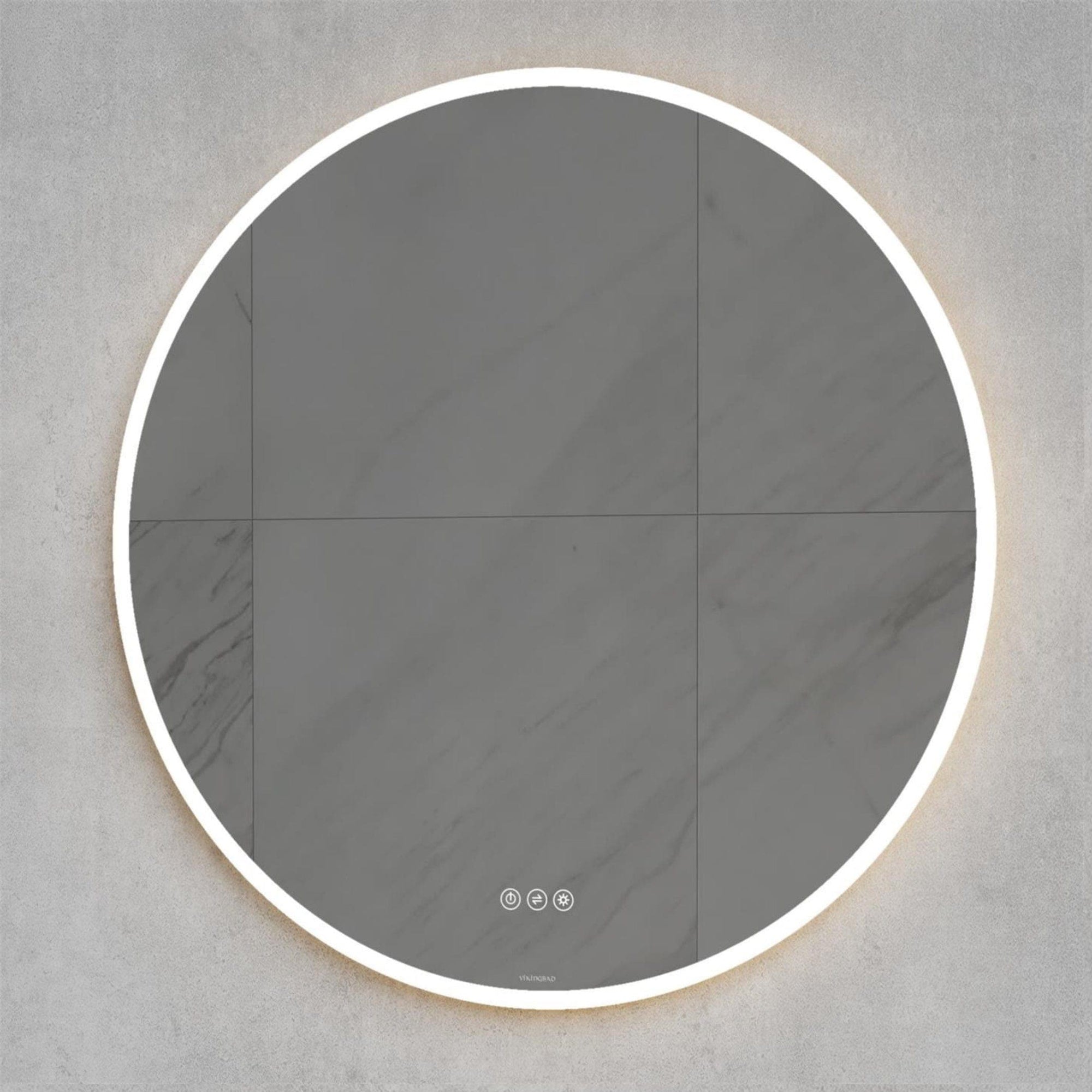 VikingBad Oda Rundt Speil med LED Lys 80cm VikingBad Baderomsspeil VB-000998