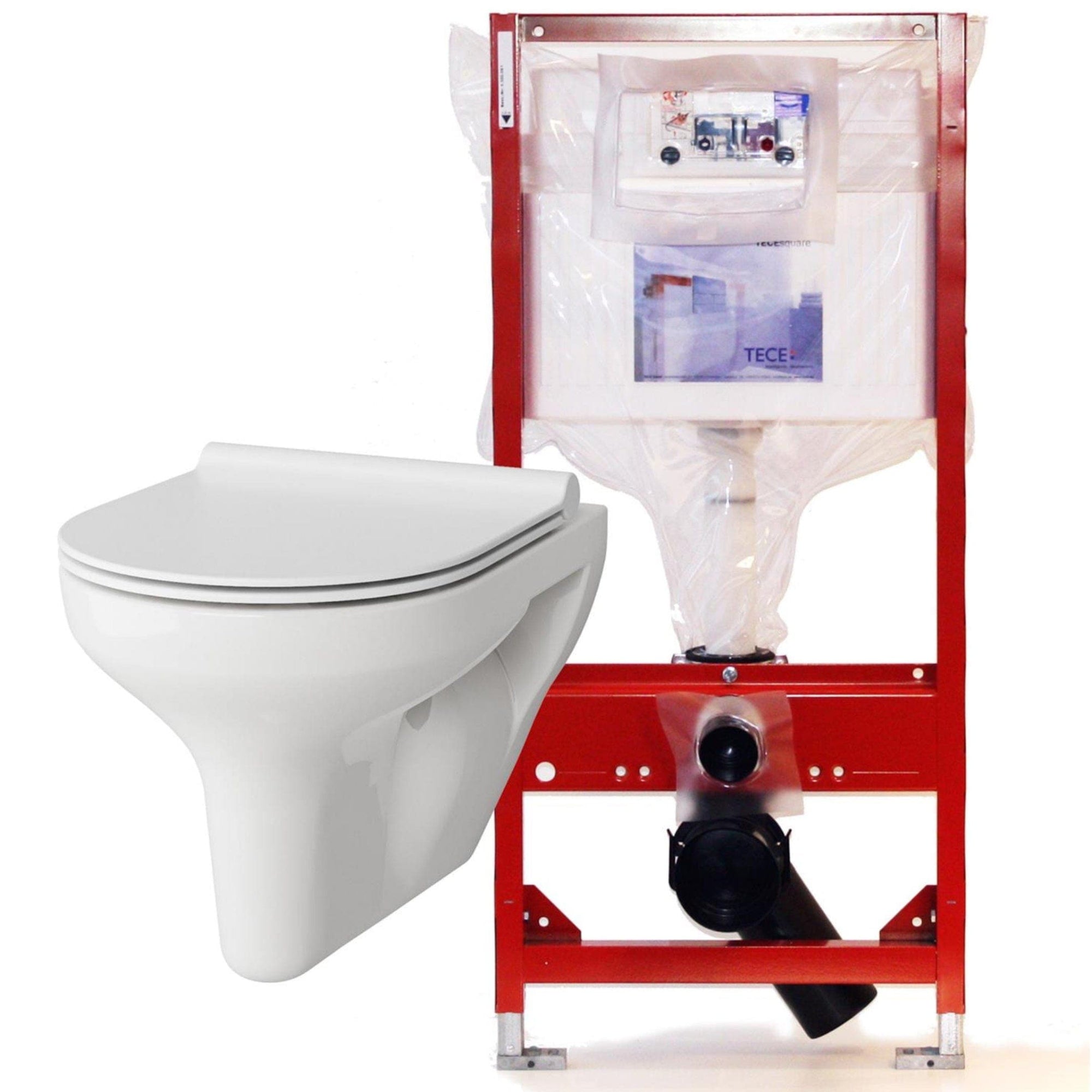 VikingBad Vito Toalettpakke: veggskål D50cm, soft-close sete og TECE sisterne Hvit / Slim soft-close / Ja VikingBad Toalettpakker VB-114120