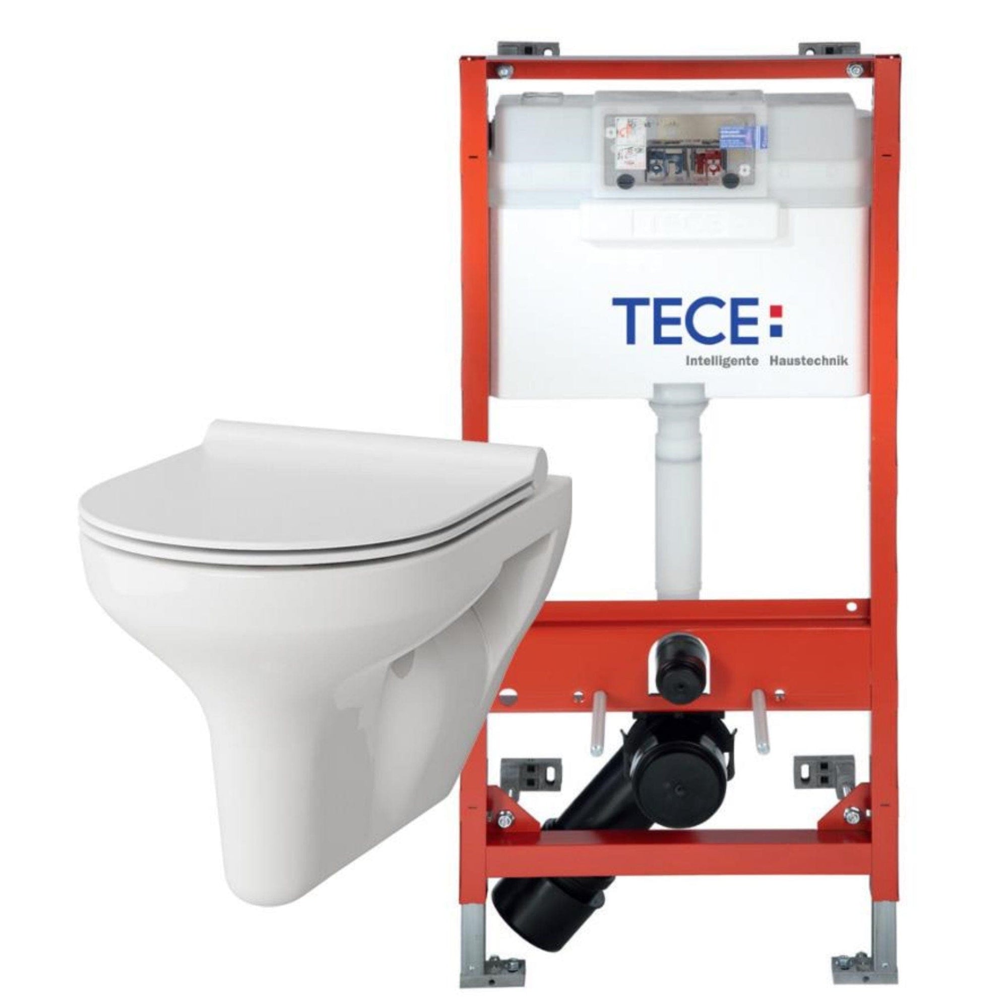 VikingBad Vito Toalettpakke: veggskål D50cm, soft-close sete og TECE sisterne Hvit / Slim soft-close / Nei VikingBad Toalettpakker VB-114121