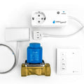 Waterguard Vannstopper med stoppeventil, styringspanel og sensor.