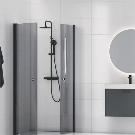 Baderom speil med lys, rundt speil med LED baklys