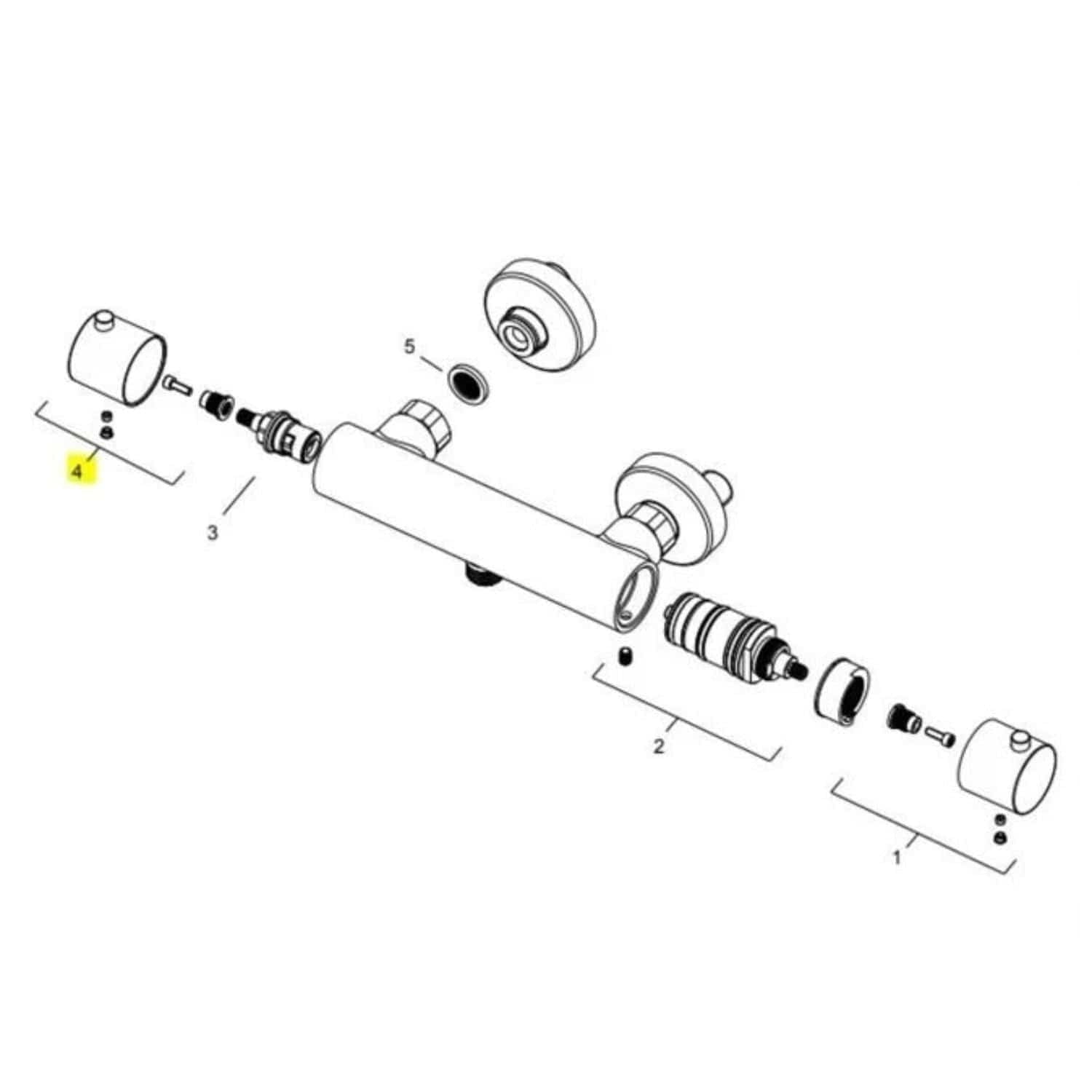 1904 Hendel Sara Termostatbatteri Svart / Venstre 1904 Reservedel blandebatteri GRO-4375057