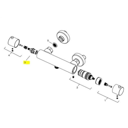 Reservedel: 1904 Keramisk overdel for Sara Termostatbatteri