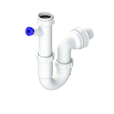 1904 Kjøkken vannlås med avgrening, veggutløp