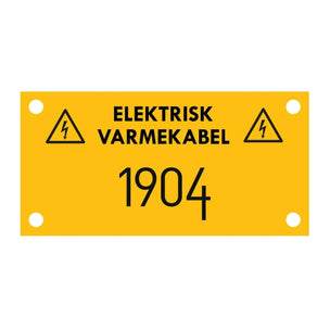 1904 Merkeskilt for Varmekabel