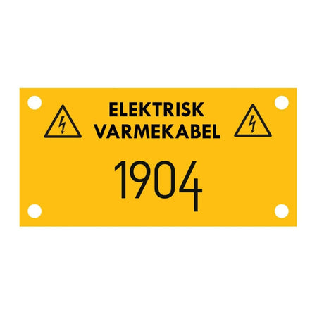 1904 Merkeskilt for Varmekabel