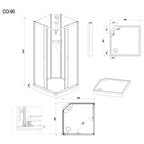 1904 Otra Dusjkabinett Firkantet