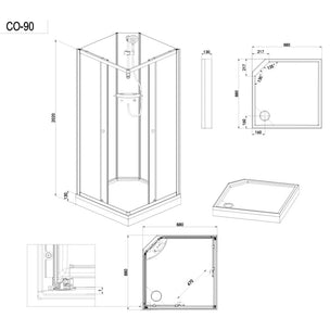 1904 Otra Dusjkabinett Firkantet