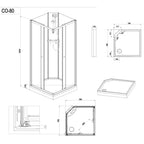1904 Otra Dusjkabinett Firkantet