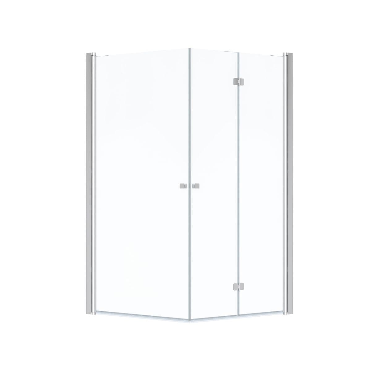 1904 Sjoa Dusjdør + Foldedør Dusjhjørne Krom / 70x70cm / Klart glass 1904 Dusjhjørne BUN-SJDF7070KR