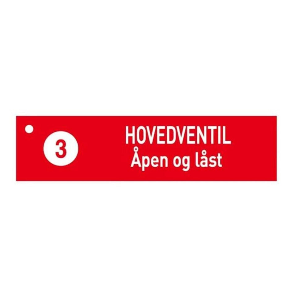 1904 Skilt Hovedventil Åpen og Låst 1904 GRO-8758245