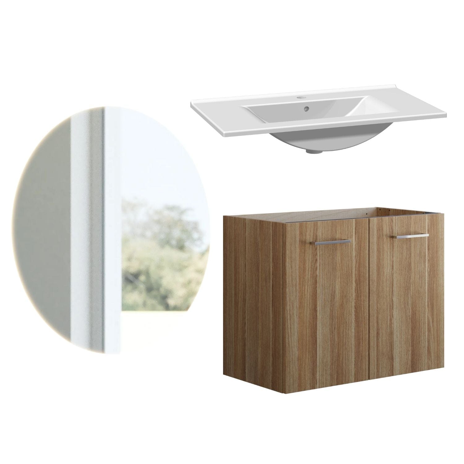 1904 Voss 3-i-1-Møbelpakke dør Varm eik / 80cm / Sval rundt 1904 Møbelpakke bad BUN-7036994SR80