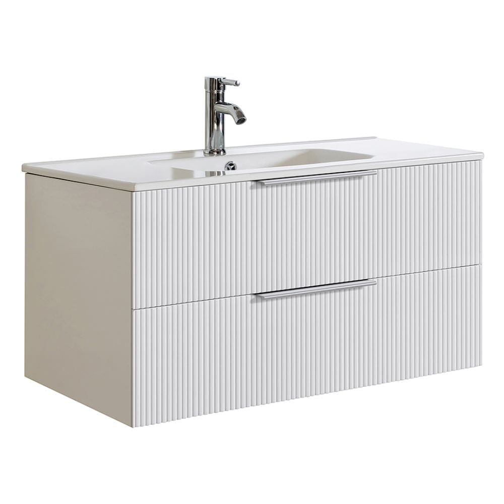 A-Collection Fovere Ribb Servantskap Hvit matt / 90cm A-collection Servantskap GRO-7043381