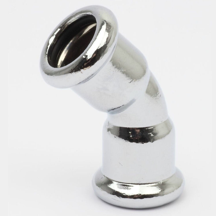 Altech CU Bend Pressfitting - forkrommet med 2 muffe