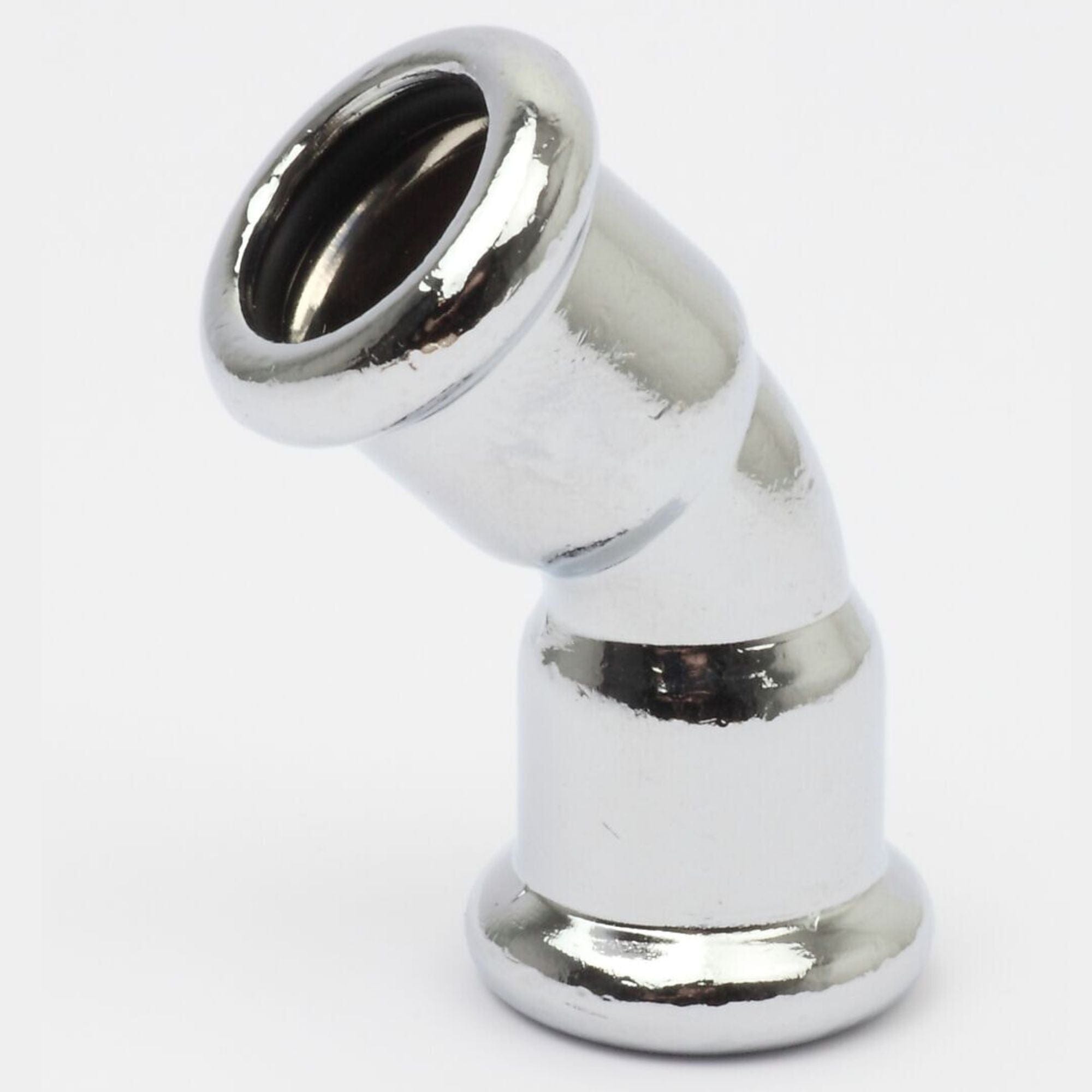 Altech Bend forkrommet 12-15mmx45°/90° med 2 muffer 12mm / 45° Altech Bend pressfitting DAL-5056465