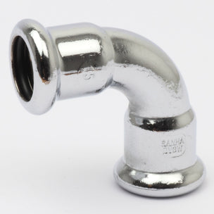 Altech CU Bend Pressfitting - forkrommet med 2 muffe